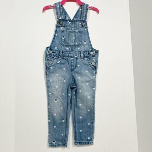 Toddler Baby Girl Gap Disney Minnie Mouse Denim Jean Overalls 100% Cotton 2T